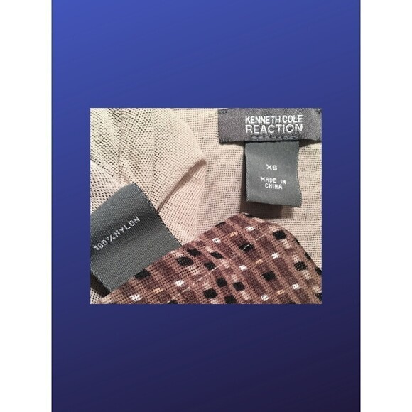 KENNETH COLE REACTION Surplice Wrap Top, BROWN MULTICOLOR, Women’s Size XS, EUC - Picture 3 of 8